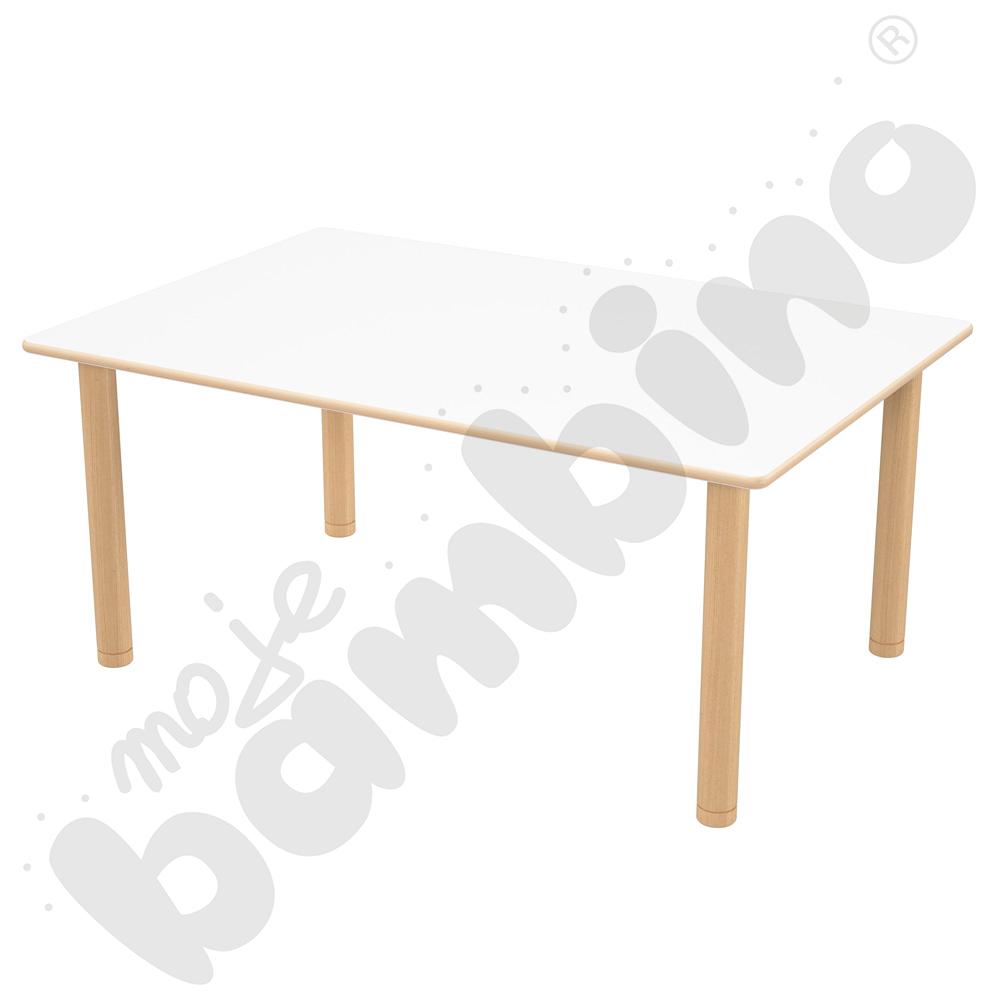 Stół Flexi prostokątny - biały, nogi bukowe