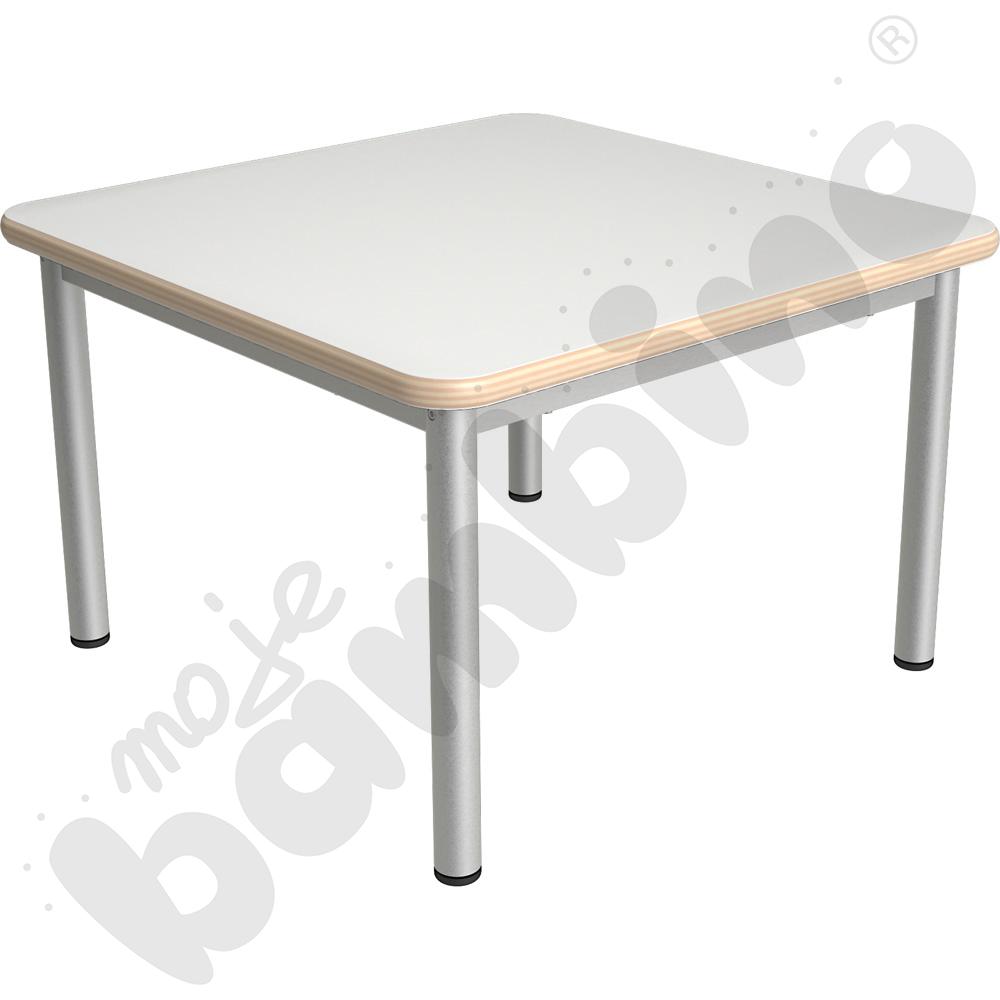 Stół Mila kwadratowy 70x70, HPL - biały, zaokrąglony, rozm. 1