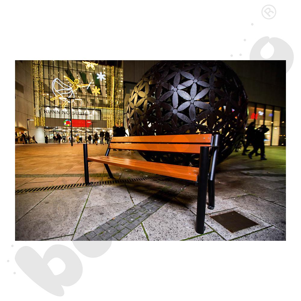 Ławka Gladiator z oparciem, mahoń