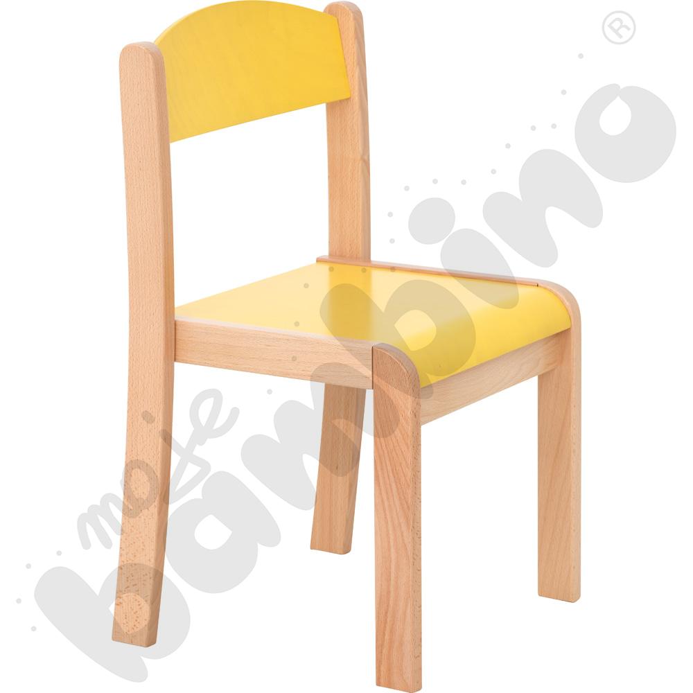 Krzesło Filipek PASTEL ze stopką filcową żółte, rozm. 3