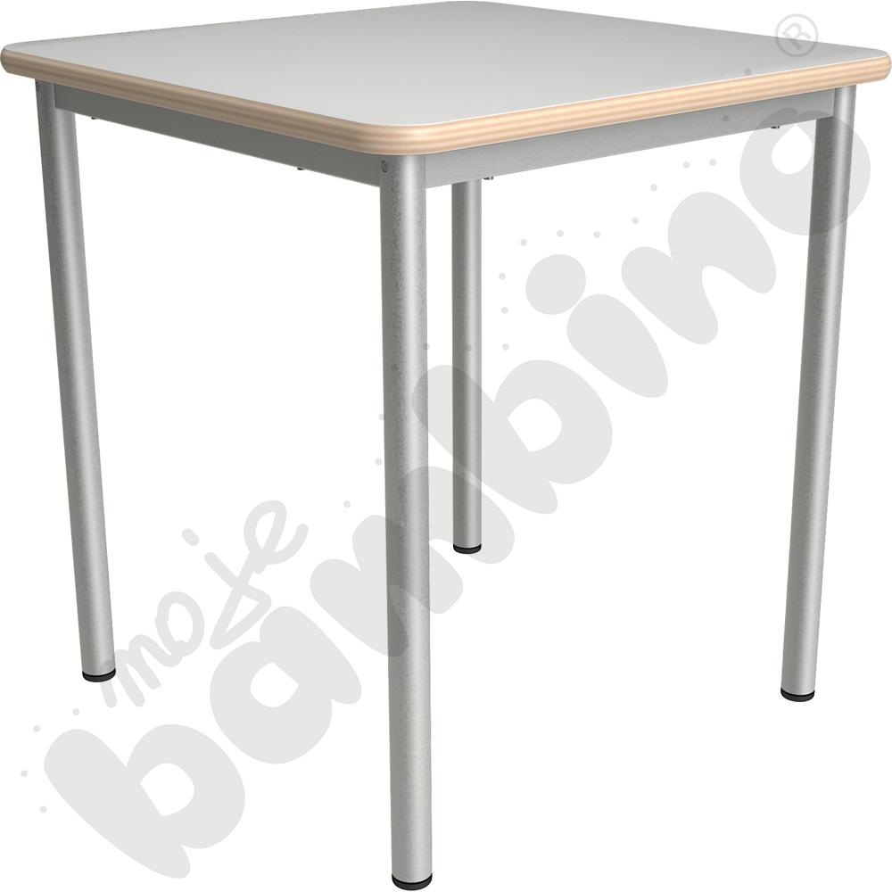 Stół Mila kwadratowy 70x70, HPL - biały, zaokrąglony, rozm. 6