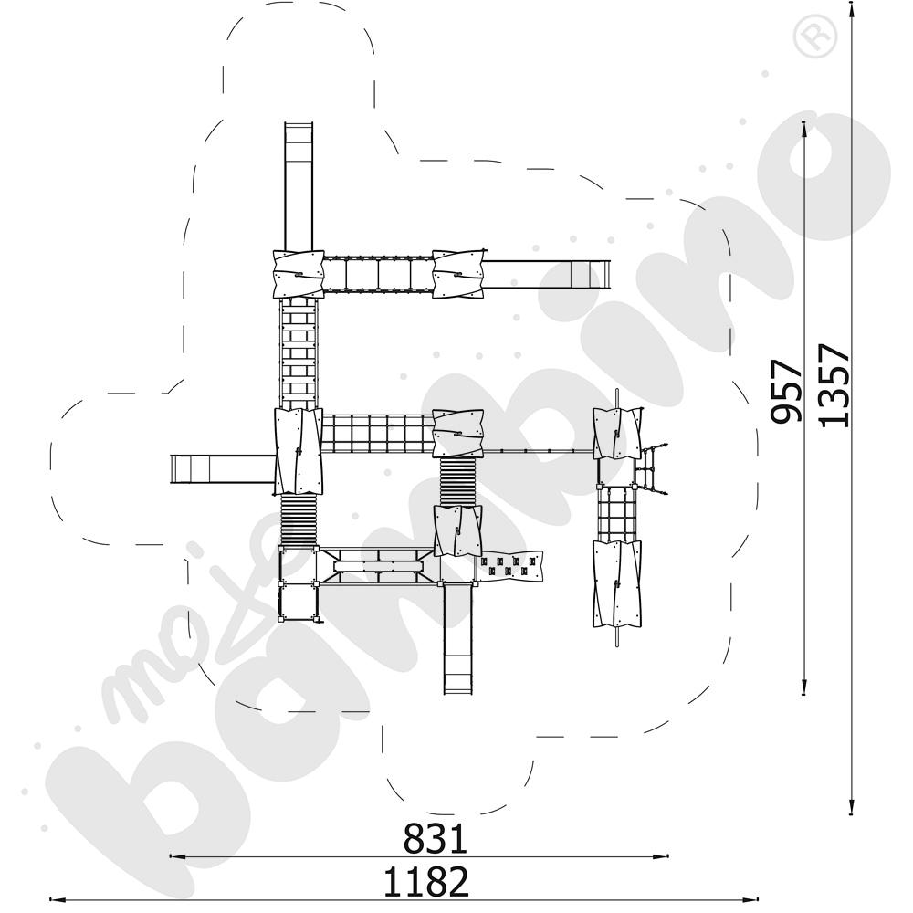 Zestaw Urbi 12, słupy metalowe B