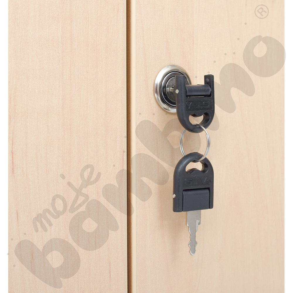 Szafka Flexi-TJ D wąska na cokole, drzwiczki z zamkiem, klon jasny Szafka Flexi-TJ D wąska na cokole, drzwiczki z zamkiem, klon jasny