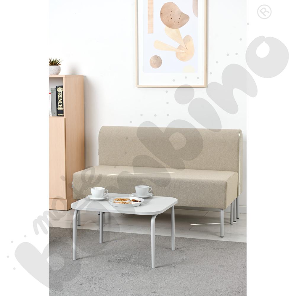 Stolik Versa niski z plastikowymi stopkami, stelaż jasnoszary, blat dąb Stolik Versa niski z plastikowymi stopkami, stelaż jasnoszary, blat dąb