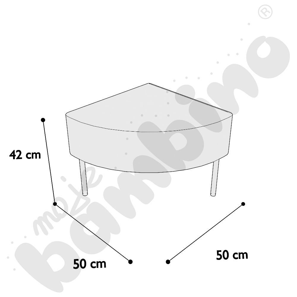 Narożnik Versa 50x50 cm z filcowymi stopkami, stelaż łososiowy, tkanina RO37