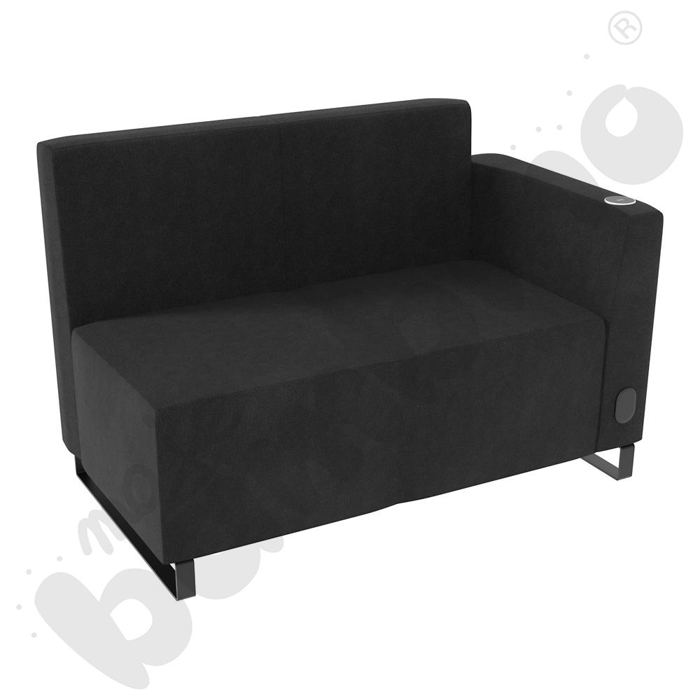 Sofa Universum 2-os. wys. 82 cm, bok niski prawy z gniazdkiem elektrycznym i indukcją, tkanina KG38