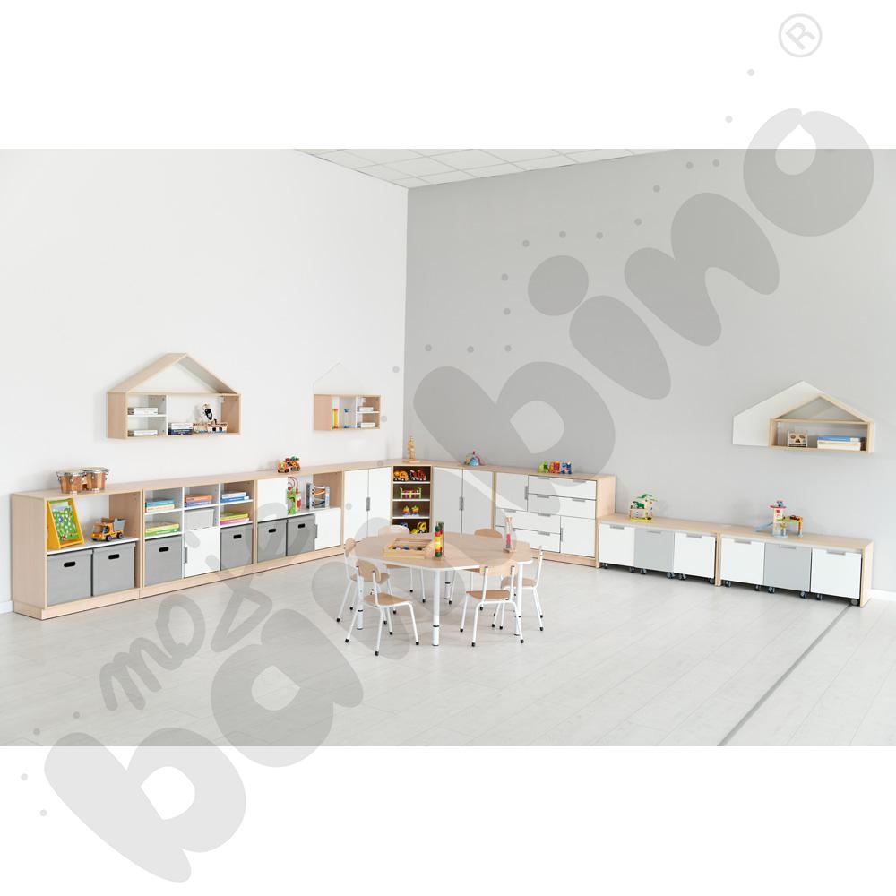 Quadro - ławeczka na 3 małe skrzynie, klon jasny