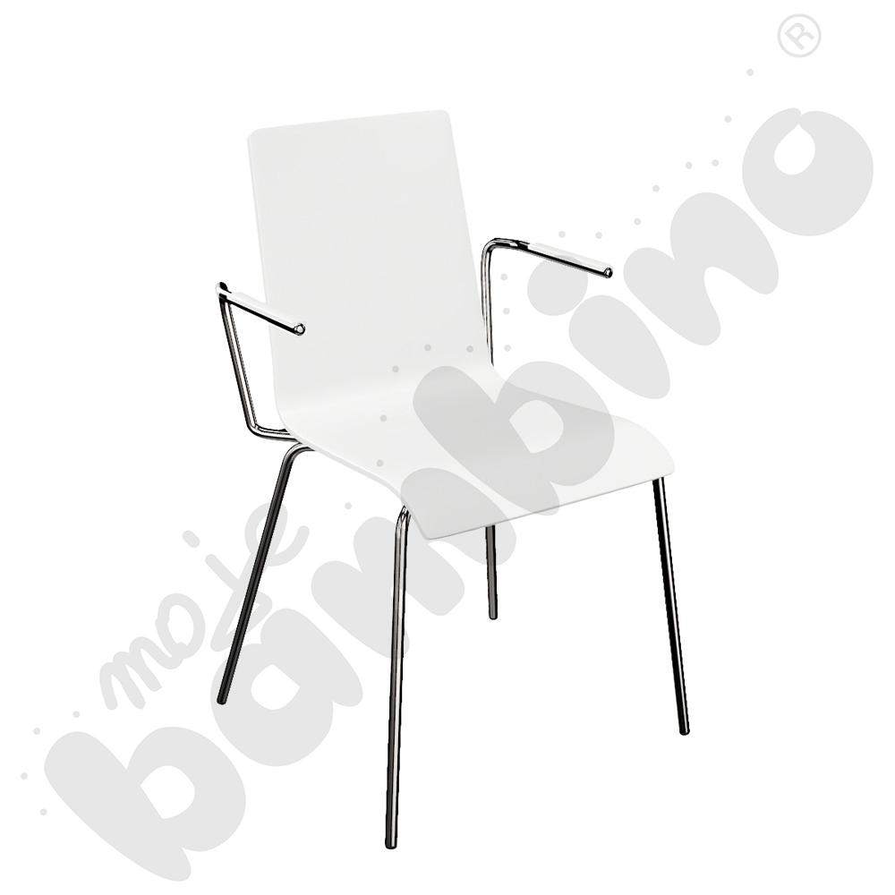 Krzesło Cafe VII Arm chrome - białe