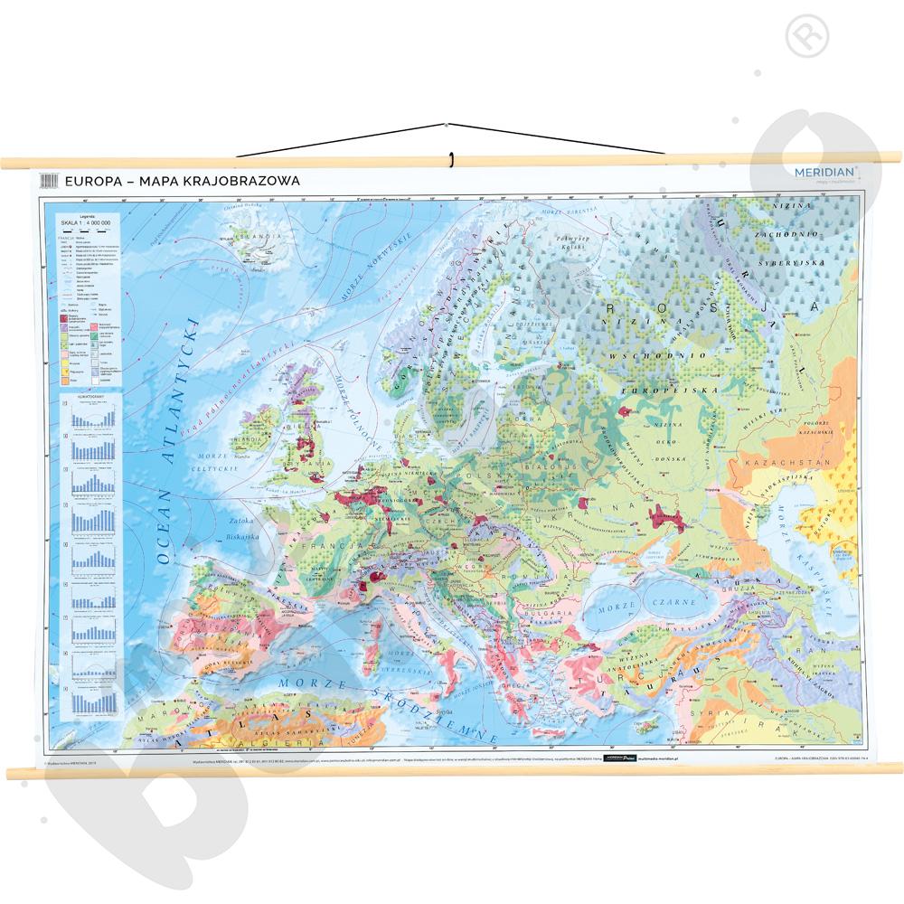 Europa - mapa krajobrazowa, 160 x 120 cm
