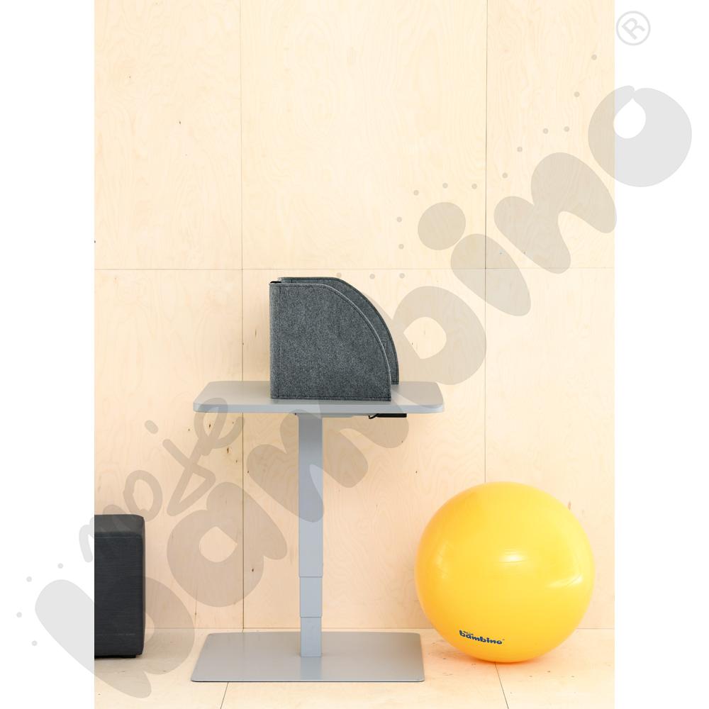 Stolik kwadratowy 70 x 70 cm z elektryczną regulacją wysokości - szary