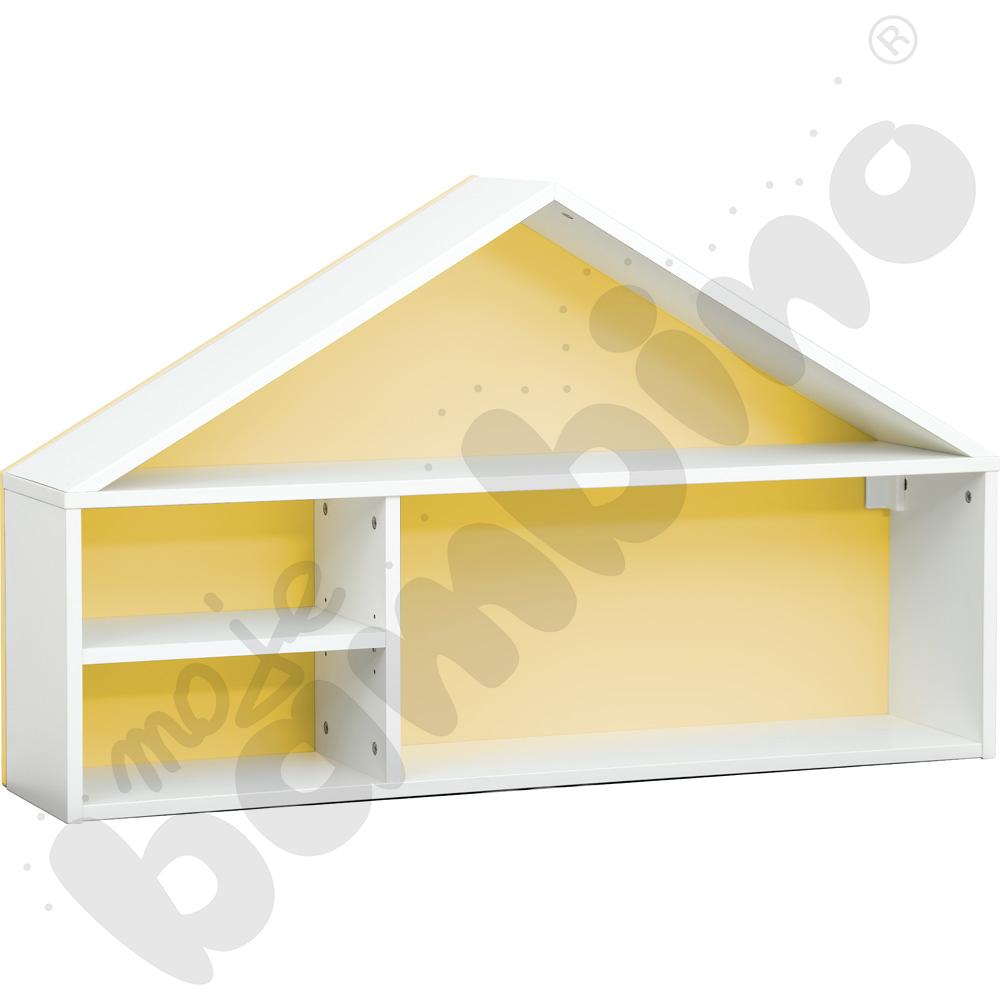 Szafka wisząca Kika - domek Quadro żółty, skrzynia biała