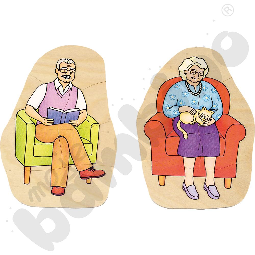 Edukacyjne puzzle warstwowe - dziadek i babcia