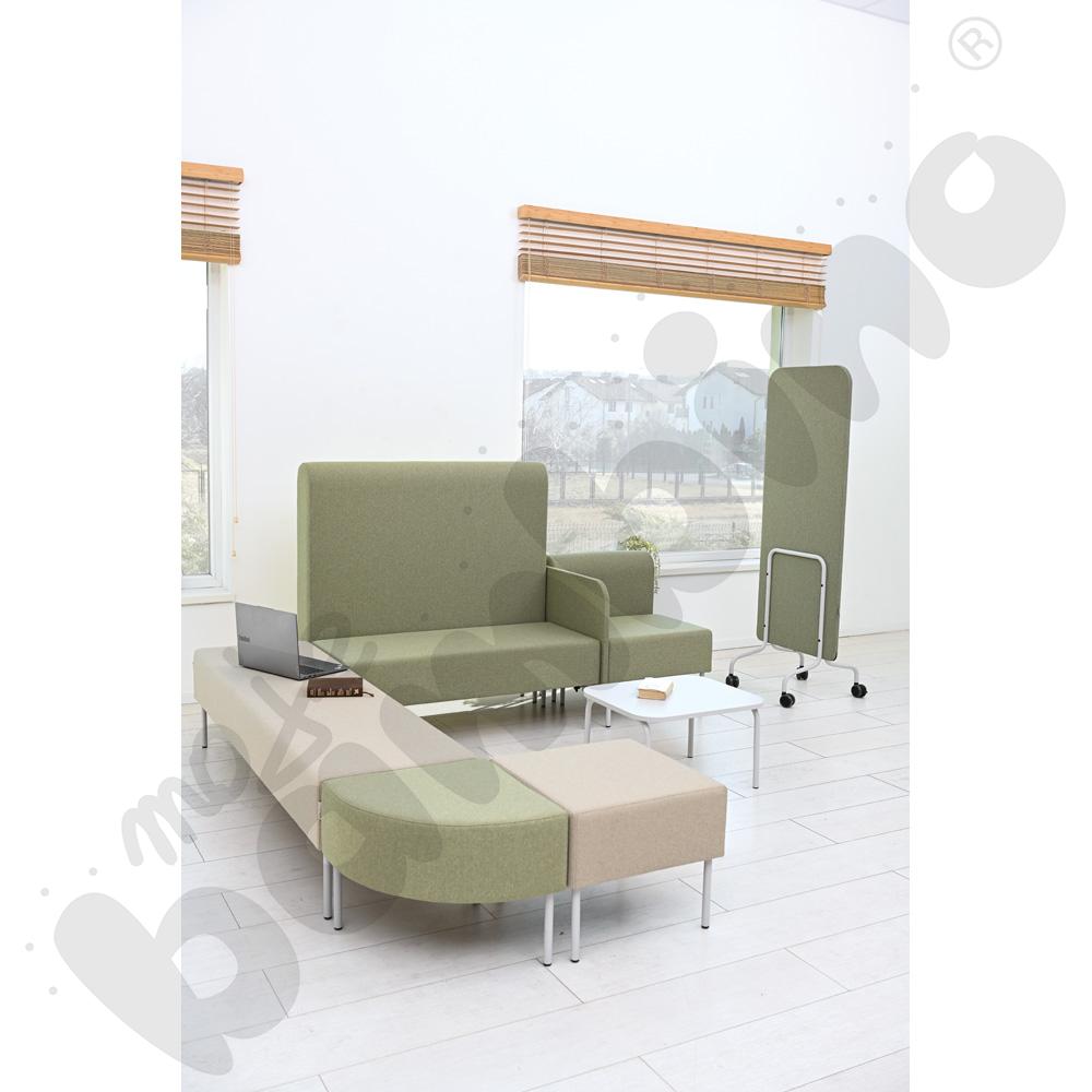 Pufa Versa 120x50 cm z plastikowymi stopkami, stelaż jasnoszary, tkanina RO27