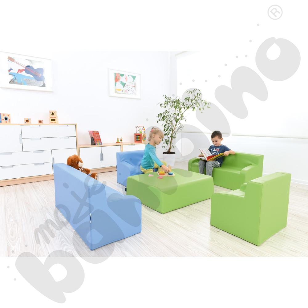 Fotelik z podłokietnikami - zielony