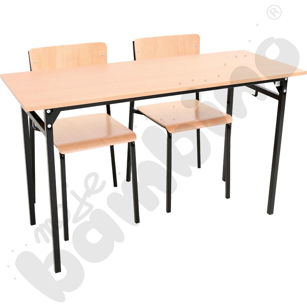 Stół B 2-os. z krzesłami B, rozm. 6, czarne