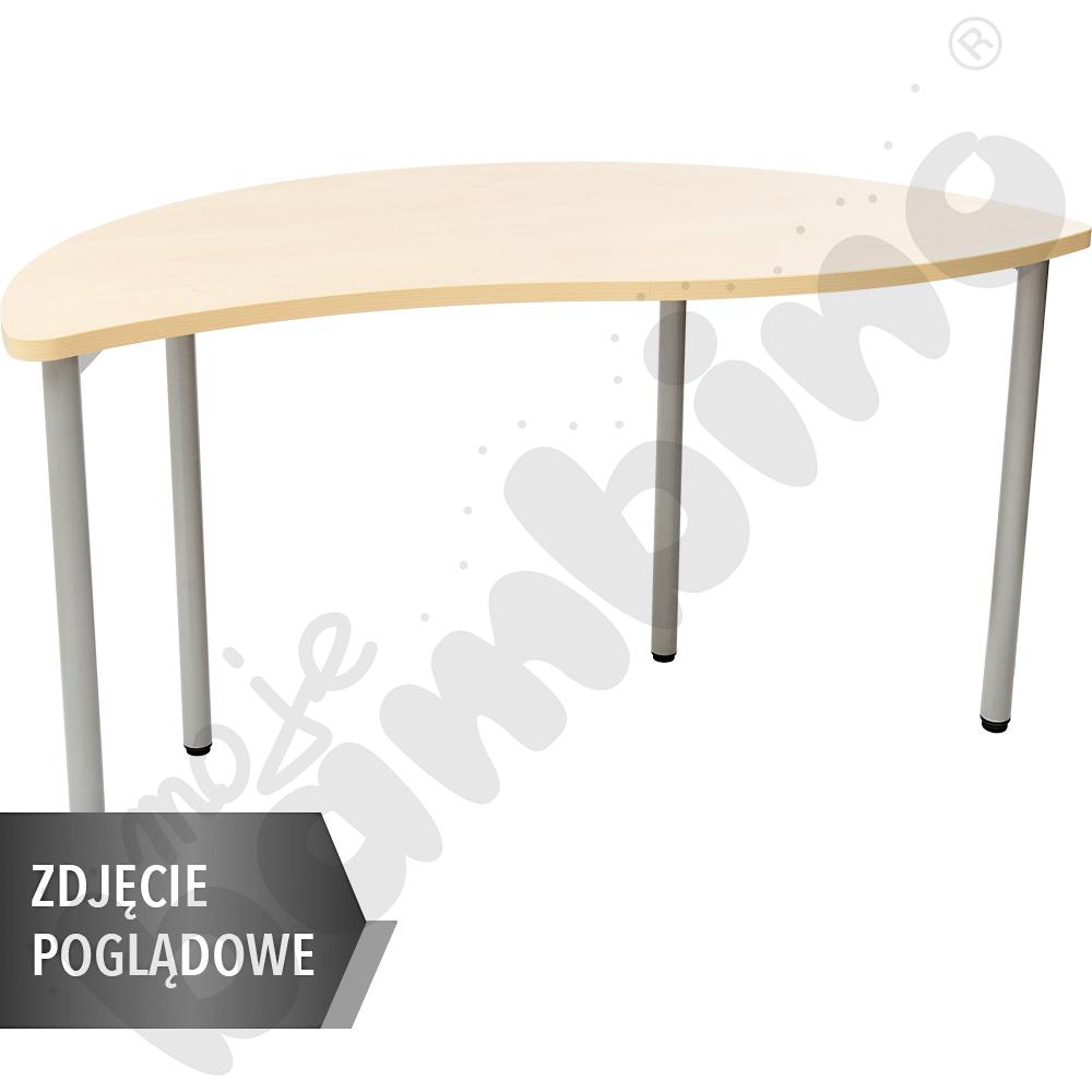 Stół Mila półokrągły z falą 140x70, blat buk, narożniki zaokrąglone, rozm. 2