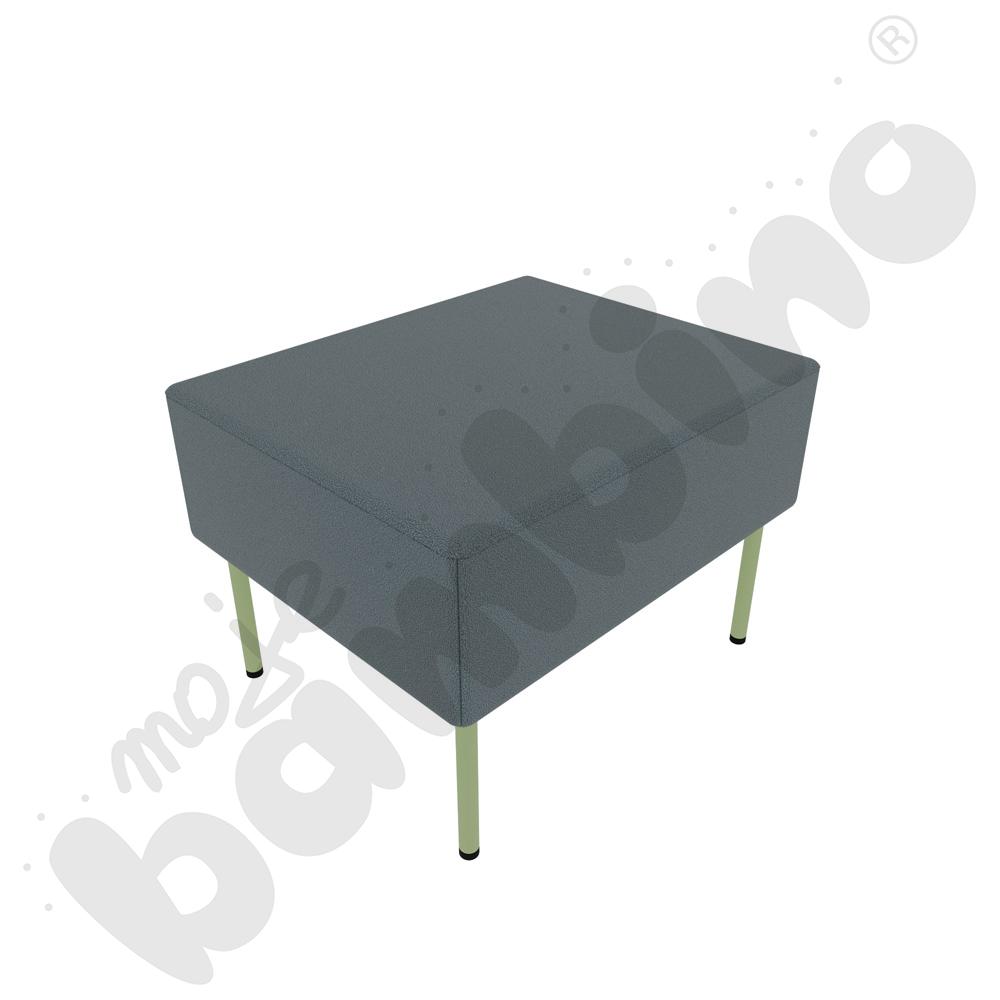 Pufa Versa 60x50 cm z plastikowymi stopkami, stelaż oliwkowy, tkanina BD13