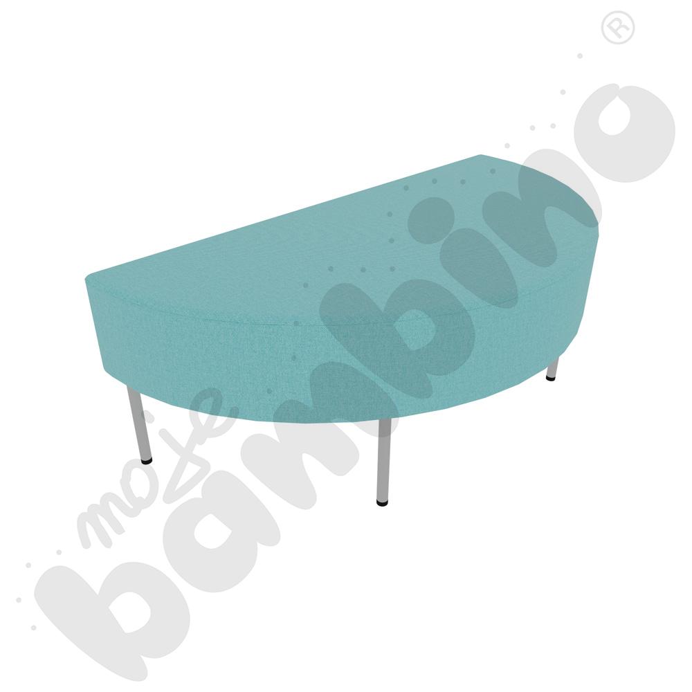 Pufa Versa zaokrąglona 120x60 cm z plastikowymi stopkami, stelaż jasnoszary, tkanina RO20