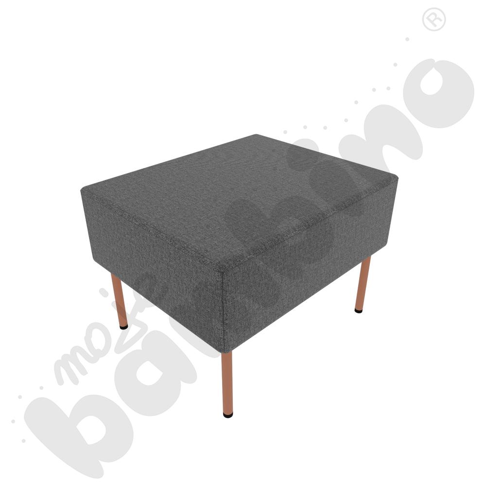 Pufa Versa 60x50 cm z plastikowymi stopkami, stelaż łososiowy, tkanina RO39