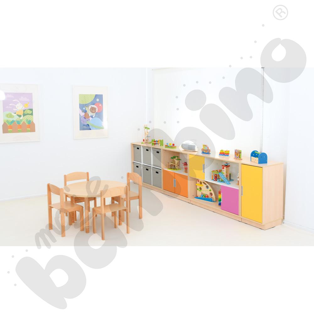 Quadro – szafka słupek M z 1 półką, klon jasny