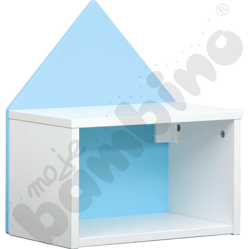Szafka wisząca Rika - domek Quadro błękitny, skrzynia biała