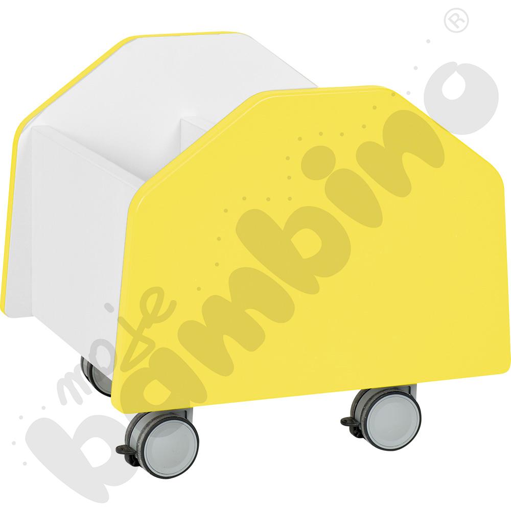 Quadro - pojemnik na kółkach mały, żółty - biała skrzynia