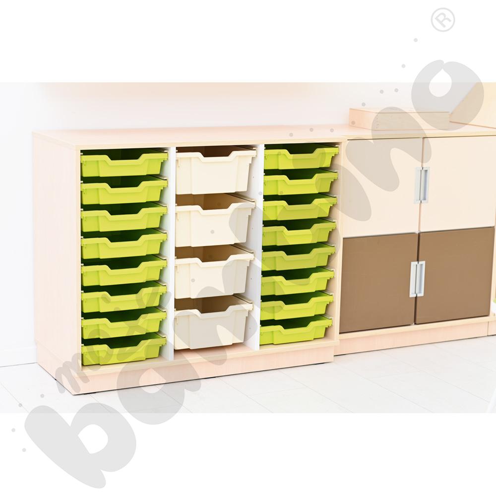 Quadro - szafka M na plastikowe pojemniki - z 2 przegrodami, klon jasny Quadro - szafka M na plastikowe pojemniki - z 2 przegrodami, klon jasny