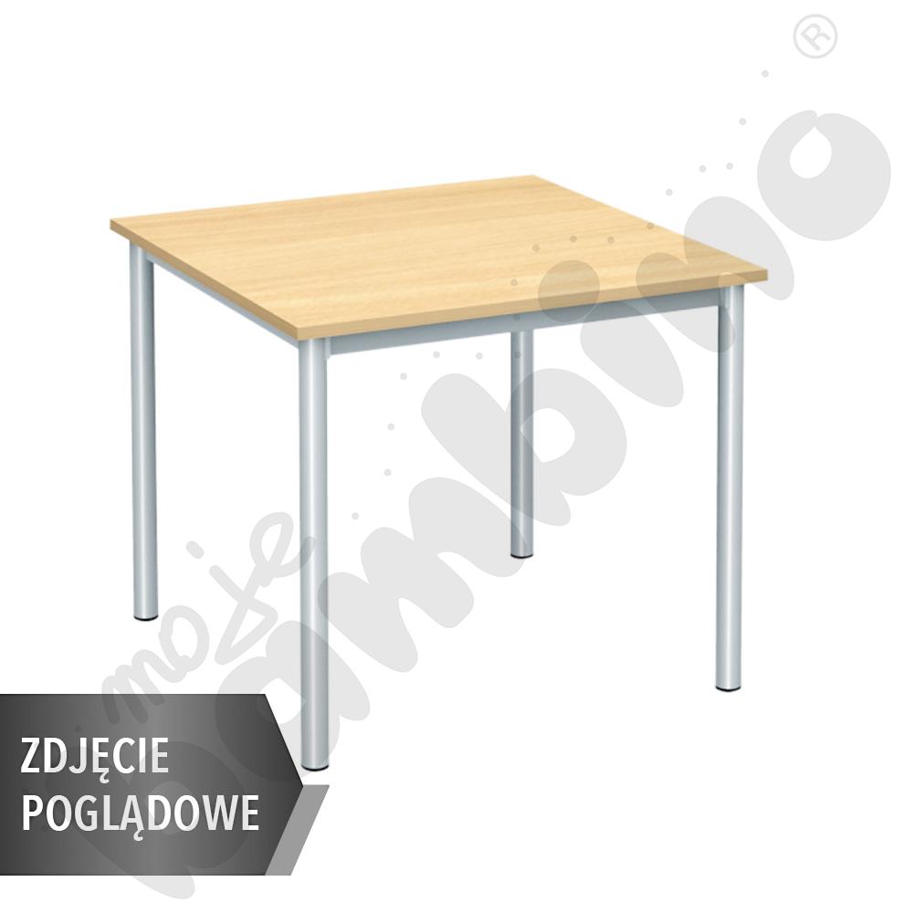 Stół Mila 80x80 rozm. 1, 4os., stelaż aluminium, blat brzoza, obrzeże ABS, narożniki proste