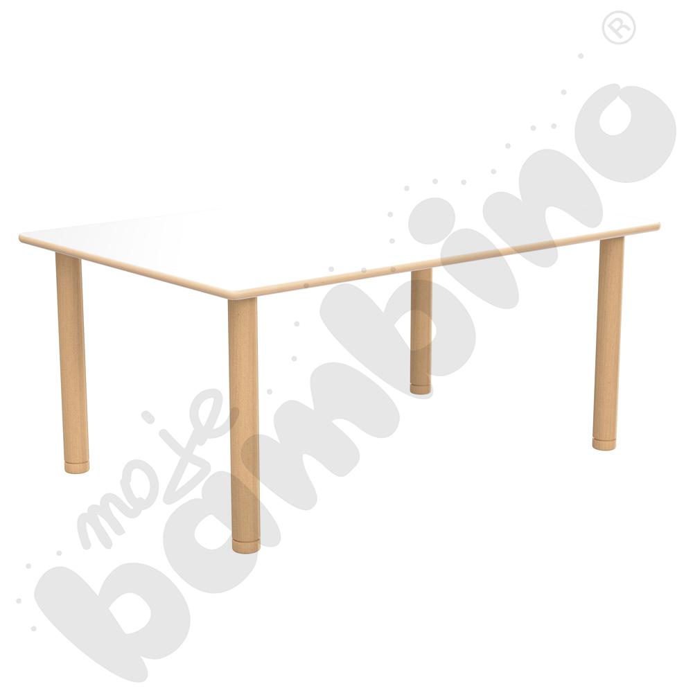 Stół Flexi prostokątny - biały, nogi bukowe