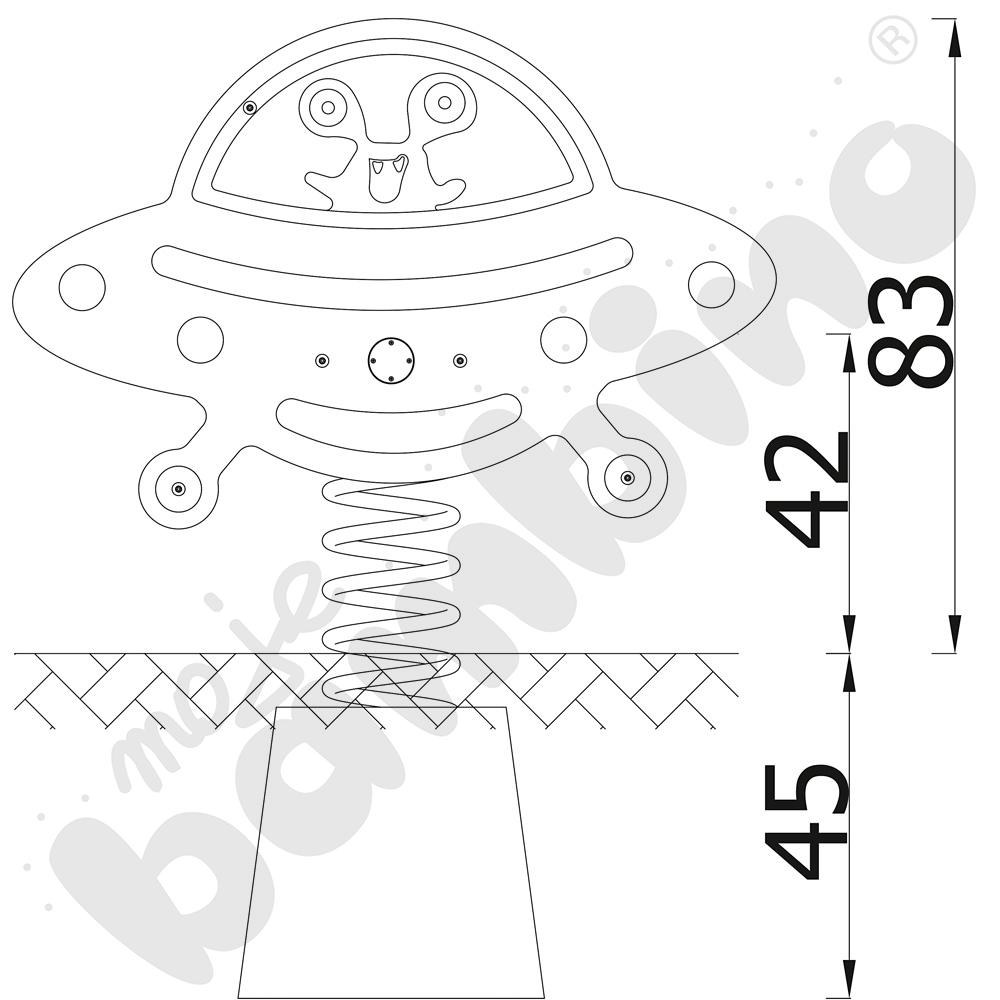 Universum - sprężynowiec UFO na podstawie metalowej