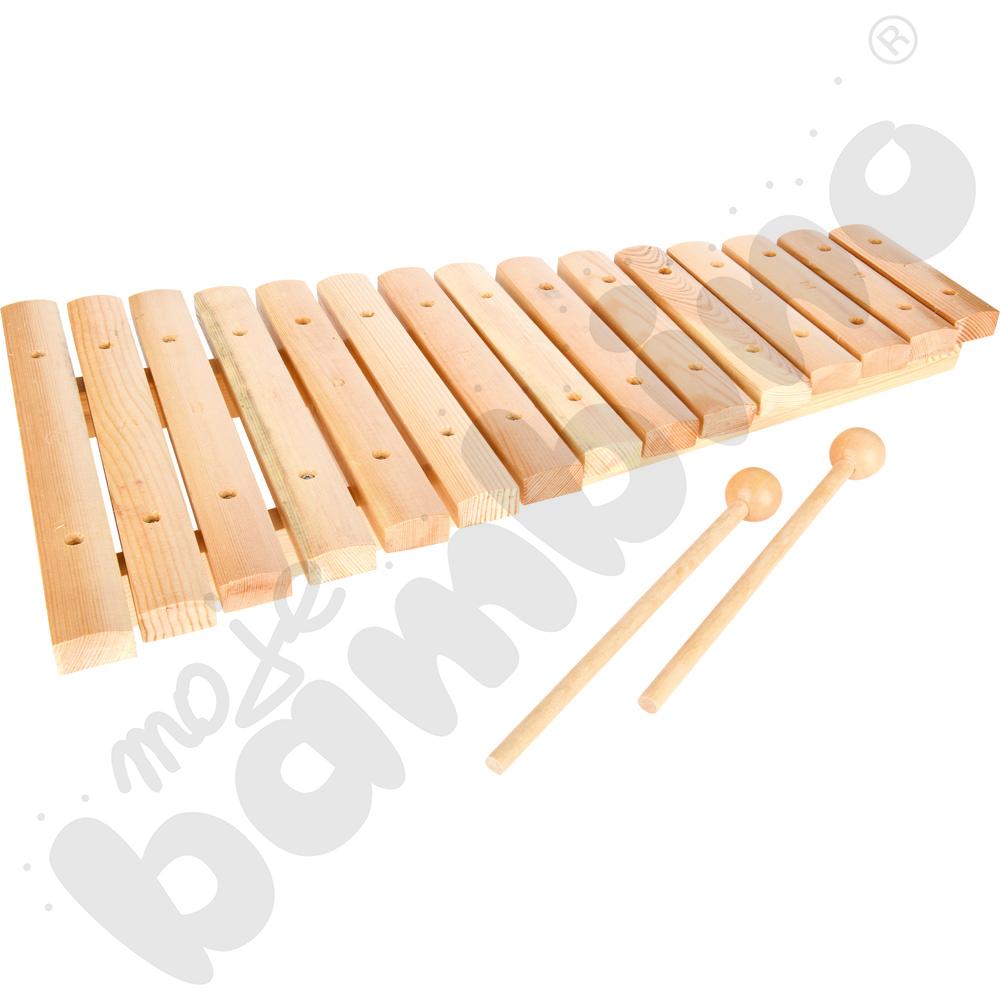 Drewniany ksylofon z pałeczkami