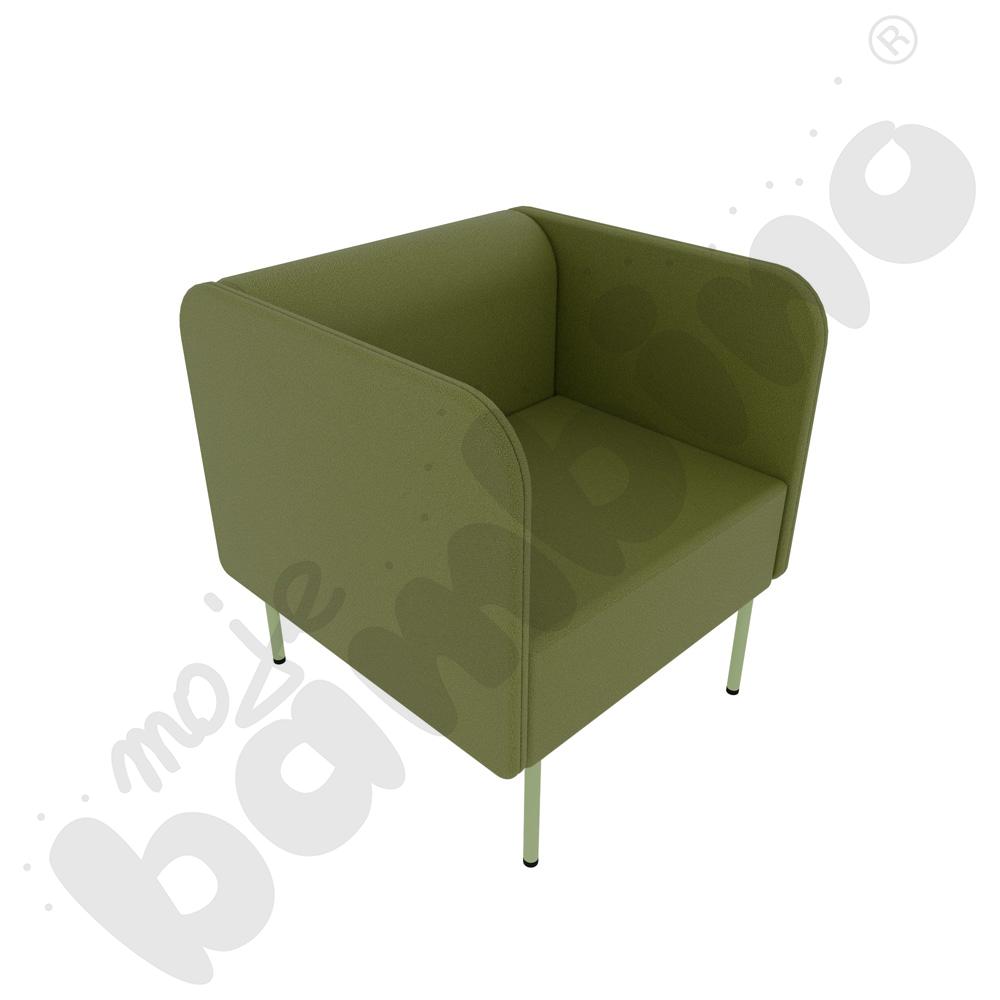 Fotel Versa z filcowymi stopkami, stelaż oliwkowy, tkanina BD17