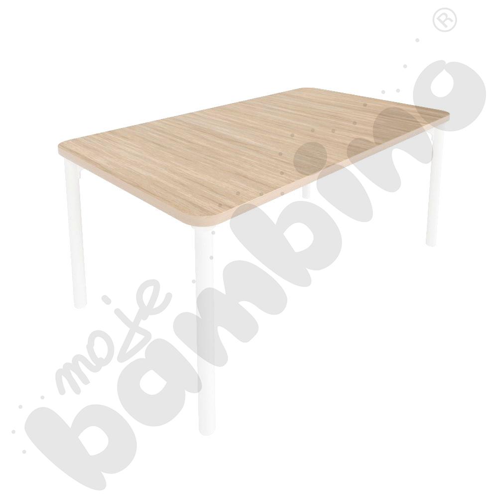 Stół Marcus 140 x 80 cm, rozm. 1, nogi drewniane białe, blat HPL klon, obrzeże ABS