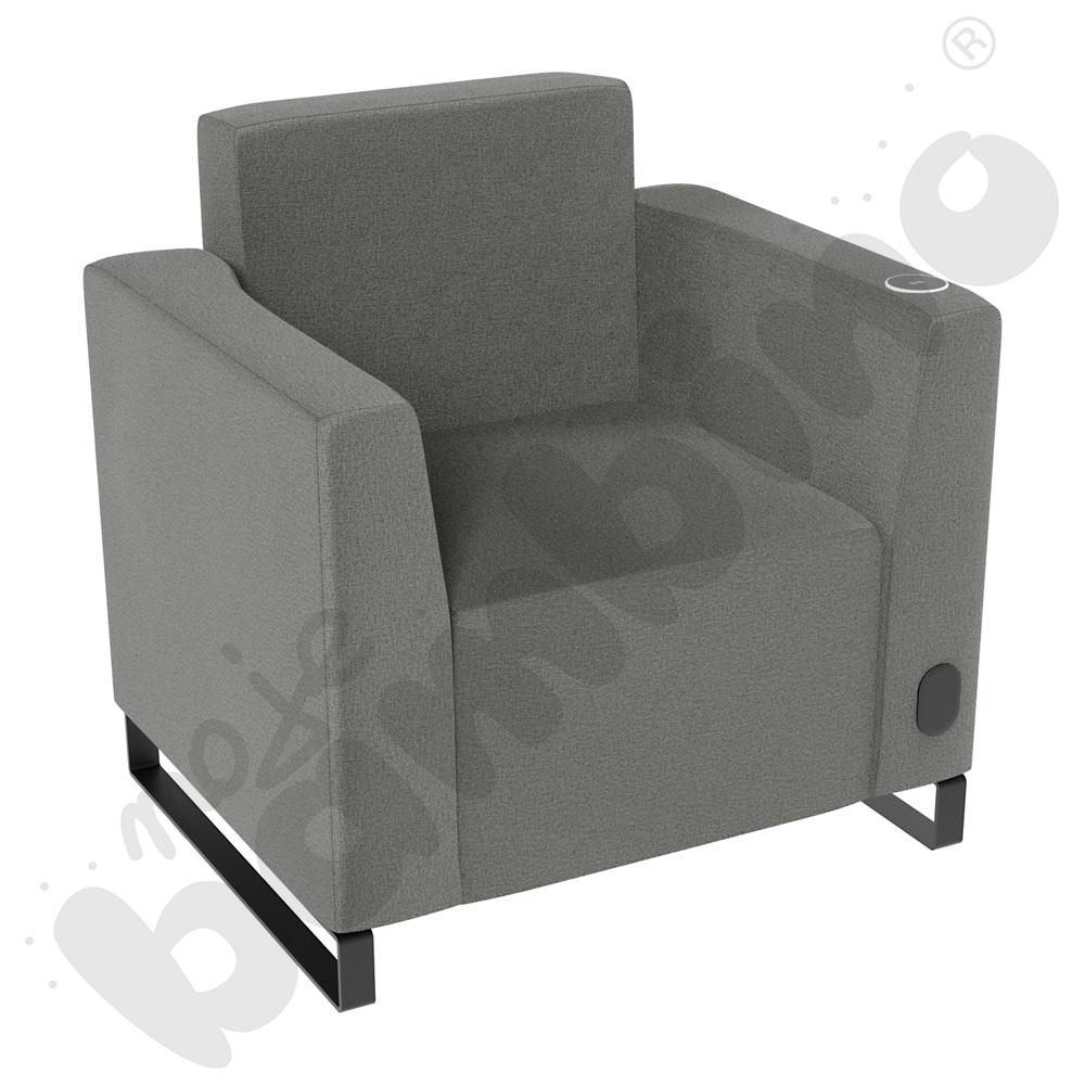 Fotel Universum wys. 82 cm, 2 boki niskie, prawy z gniazdkiem elektrycznym i indukcją, tkanina KG22