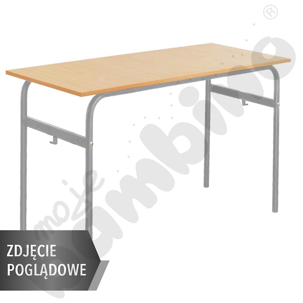 Stół Daniel 130x50 rozm. 4-6, 2os., stelaż aluminium, blat HPL biały, obrzeże drewniane, narożniki proste