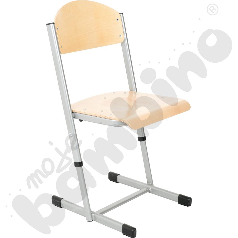 Krzesło T z regulowaną wysokością rozm. 5-6 srebrne