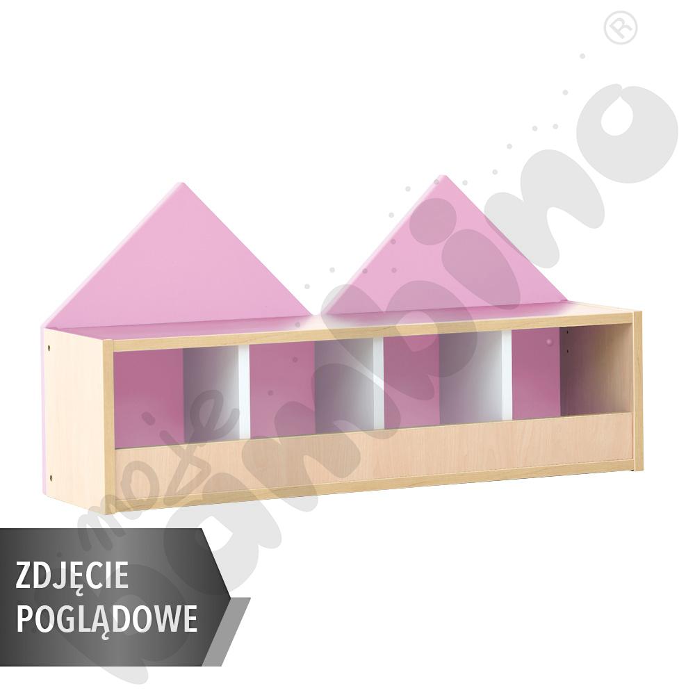 Szatnia Domek półka 4 os., szer. 129 cm, jasnoróżowa, skrzynia klon 