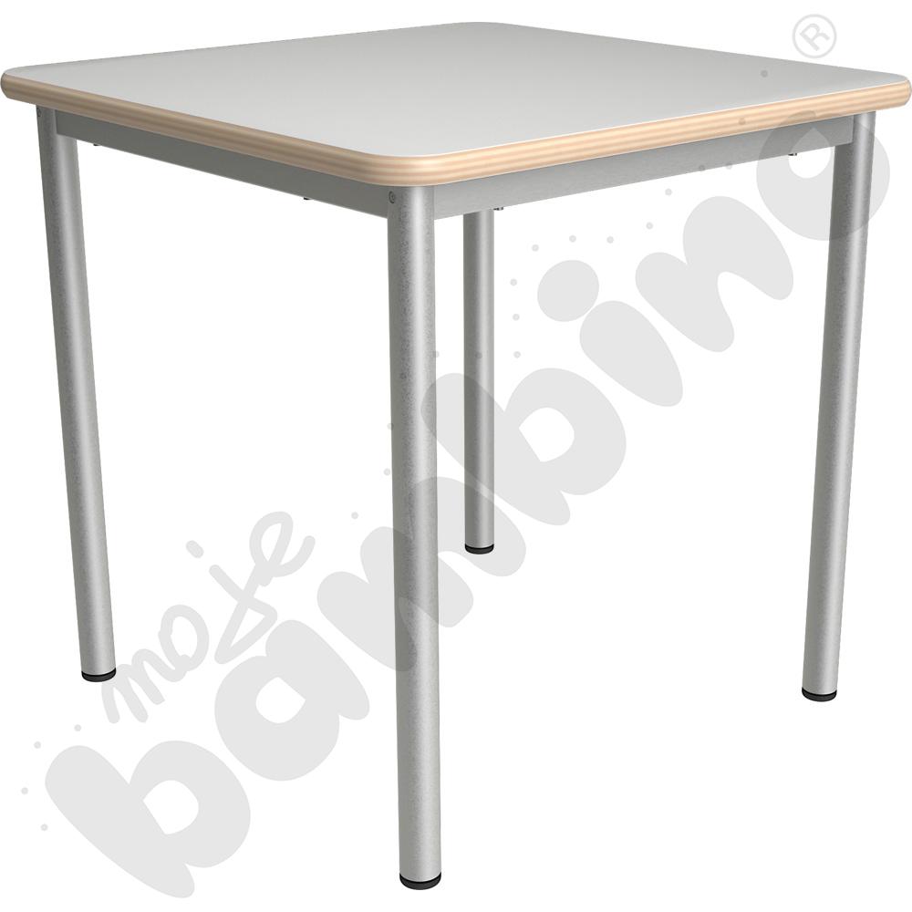 Stół Mila kwadratowy 70x70, HPL - biały, zaokrąglony, rozm. 5