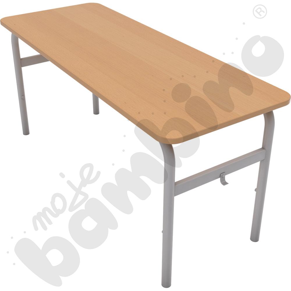 Stół Daniel 130x50 rozm. 3, 2-os., stelaż aluminium, blat buk, obrzeże PU, narożniki zaokrąglone