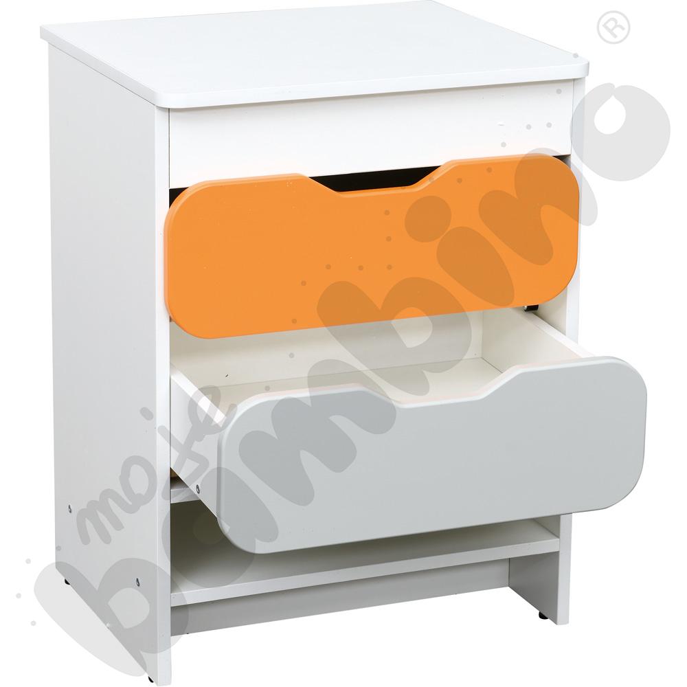 Kuchenka Quadro - szafka z szufladami, w białej skrzyni