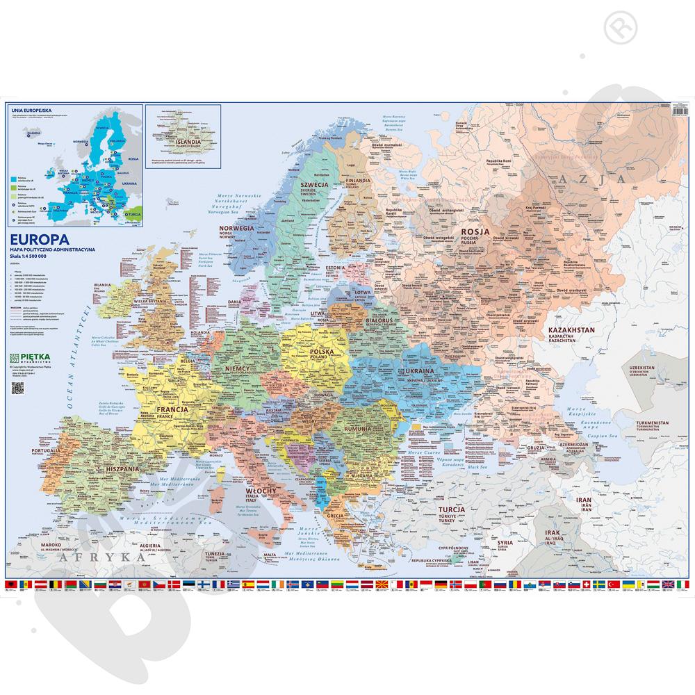 Europa - mapa polityczno-administracyjna, 140 x 100 cm
