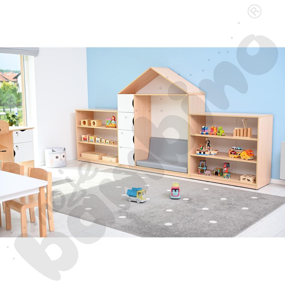 Siedzisko do biblioteczki-domku Feria, szare