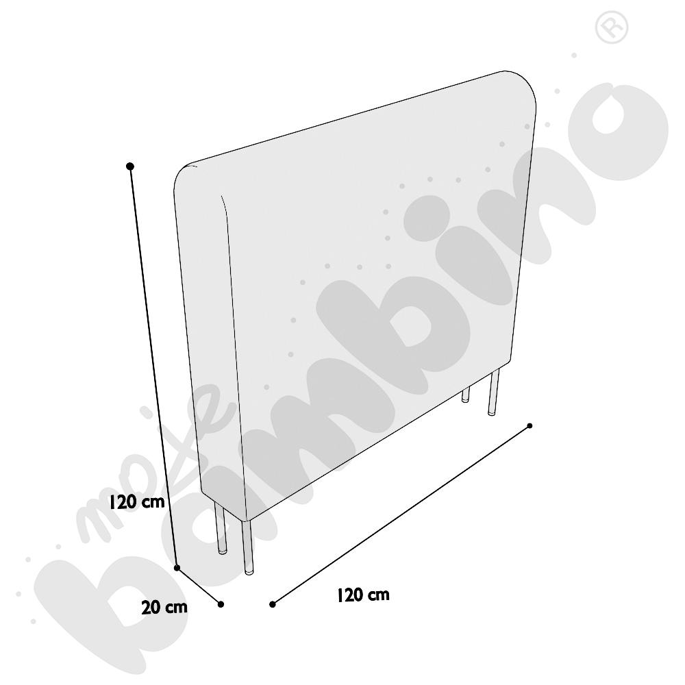 Moduł Versa 120x20x120 cm z plastikowymi stopkami, stelaż turkusowy, tkanina RO39