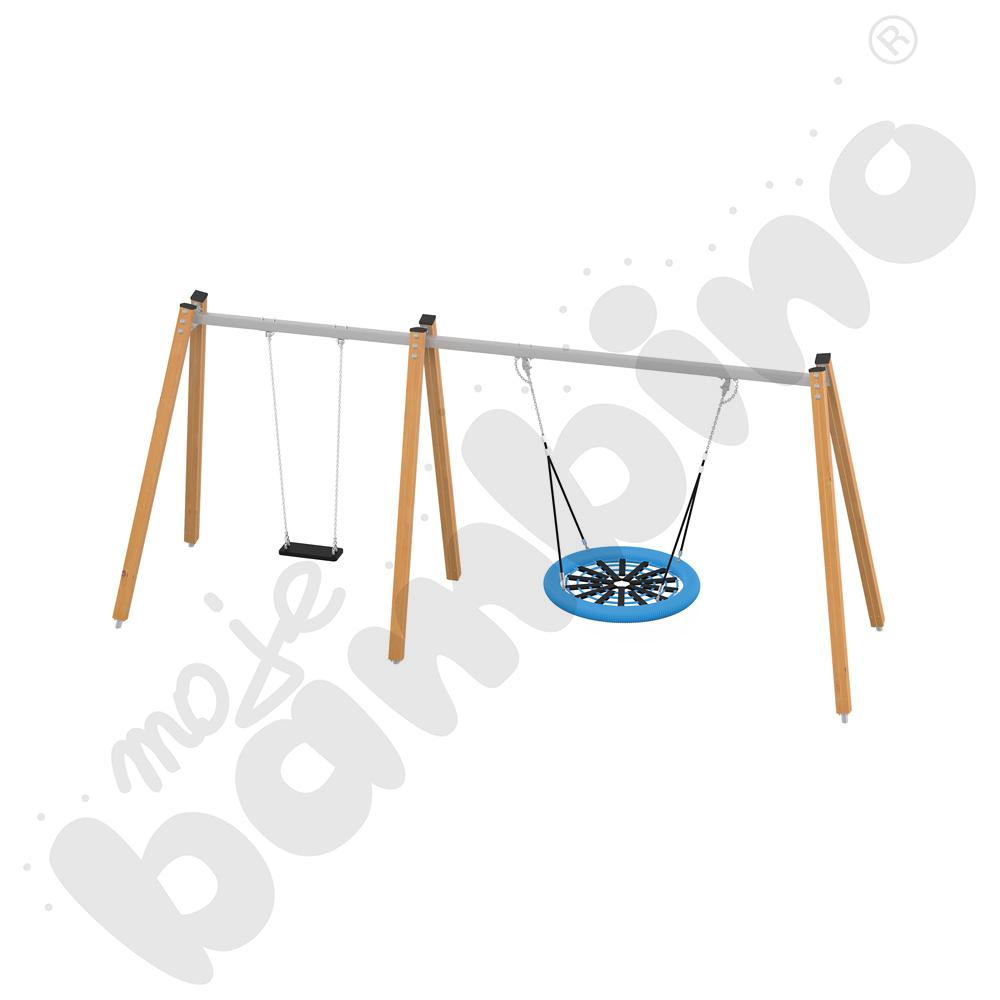 Quadro Simple - stelaż do huśtawki potrójnej - drewniana 