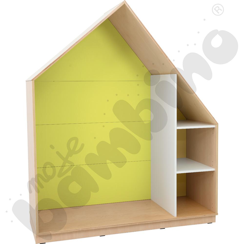 Quadro - szafka-domek z 2 półkami, skrzynia klonowa,limonkowa