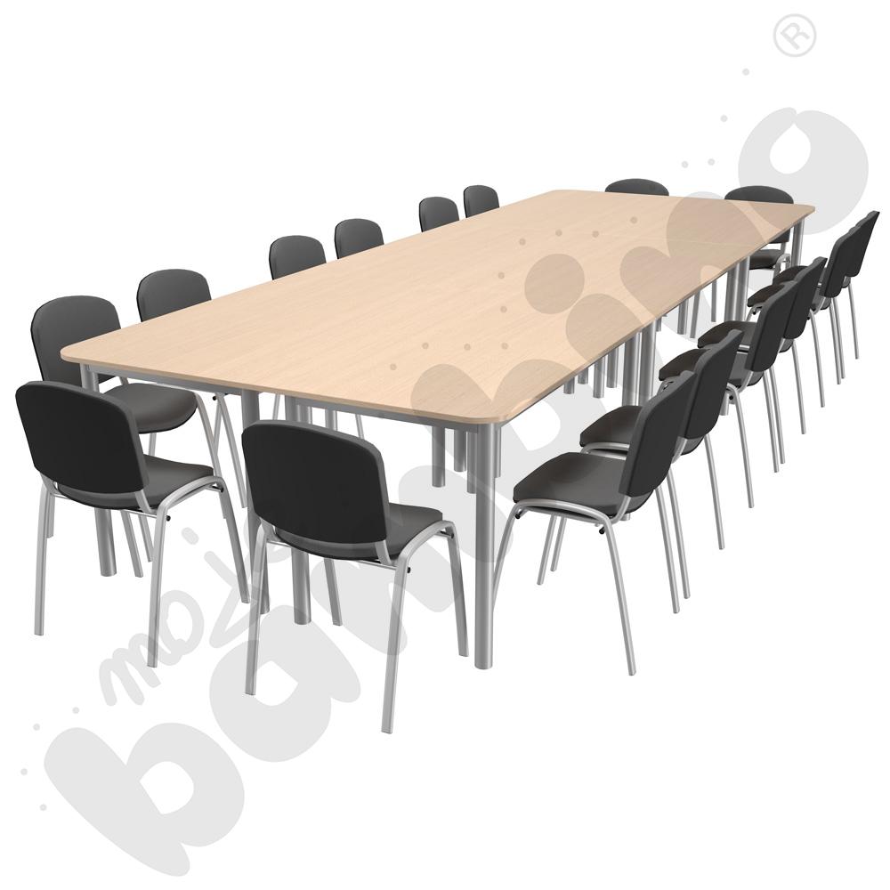 Stoły konferencyjne z 16 krzesłami ISO Alu jasnoszarymi