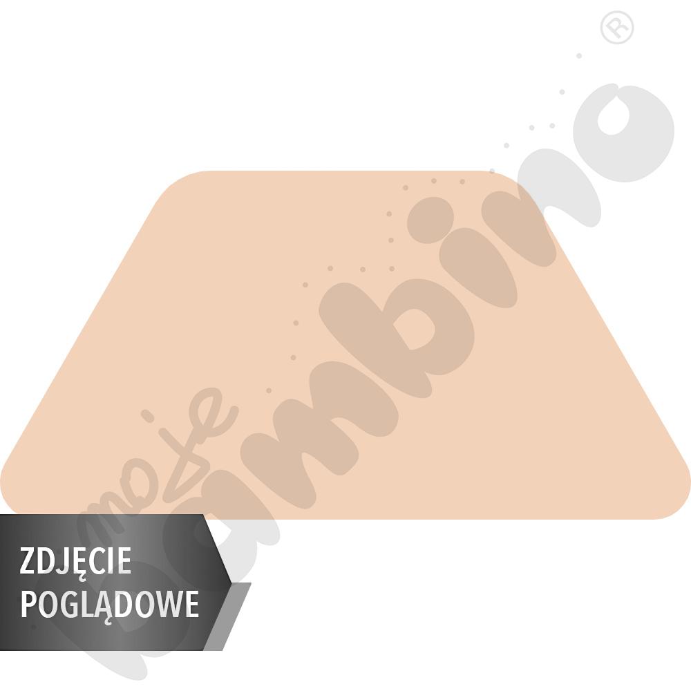 Stół Mila trapezowy 120x70x60x70, HPL - żółty, zaokrąglony, rozm. 2