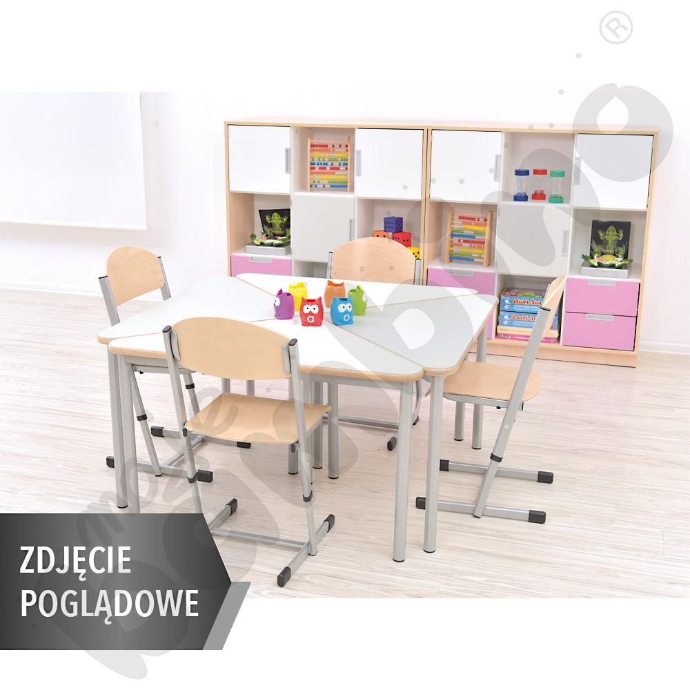 Stół Mila trójkątny 99x99x140, buk, rozm. 4