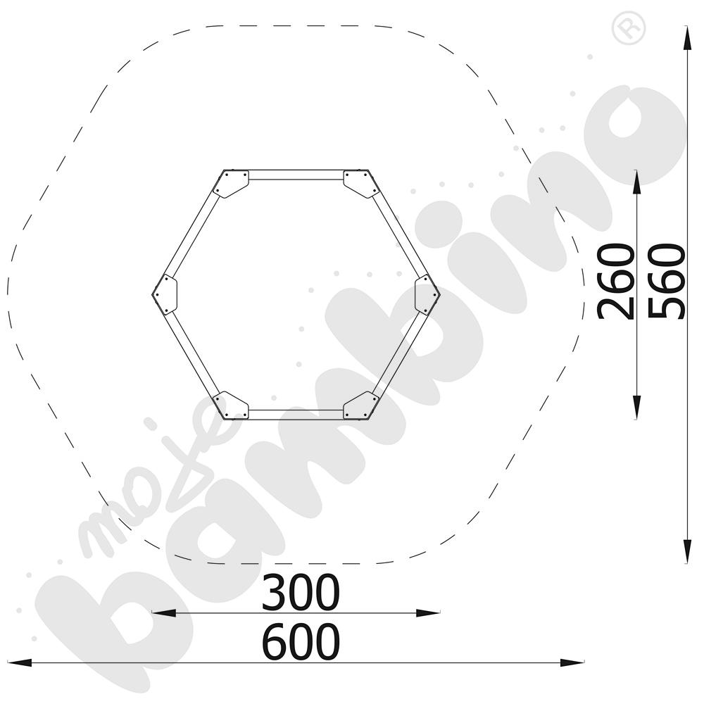 Piaskownica sześciokątna z siedziskami
