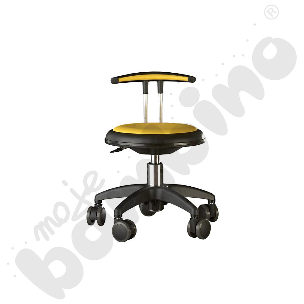 Krzesło Genito z oparciem, wys. 30-38 cm - żółte